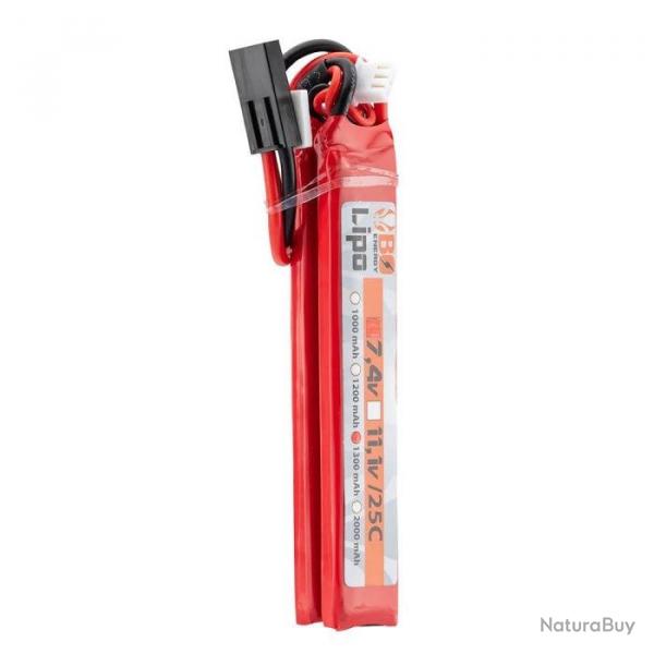 Batterie BO Manufacture 2 Sticks Lipo 2S 7.4V - 1300 mAh 6.5x21x130 m - 7.5x20x103 mm