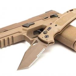 Couteau SIG Sauer K320A M17 ABLE Lock Tanto Lame Acier S30V Manche Polymère Tan Made USA SIG36363