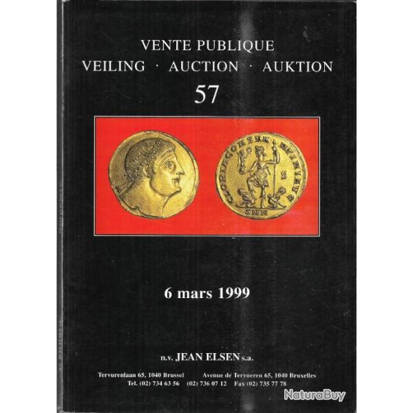 monnaies de collection  catalogue de vente n 57 1999 jean elsen numismatique