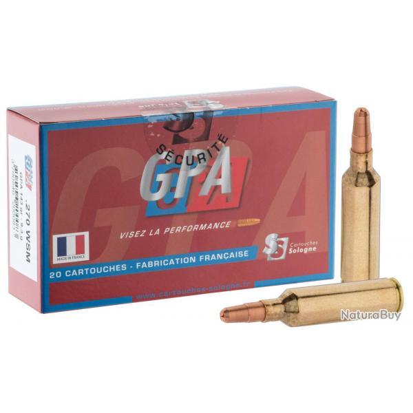 Munitions  percussion centrale Sologne .270 WSM  balle GPA