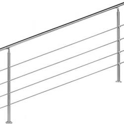 ++ACTI- Rampe escalier Acier affiné 4 Tiges 180cm rampe60118