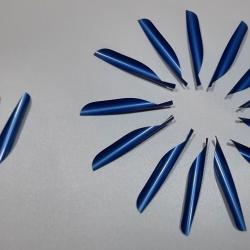 Lot de 50 plumes Spin Wing Original Vane 2.3-16'' (5.55cm) Gaucher Bleu
