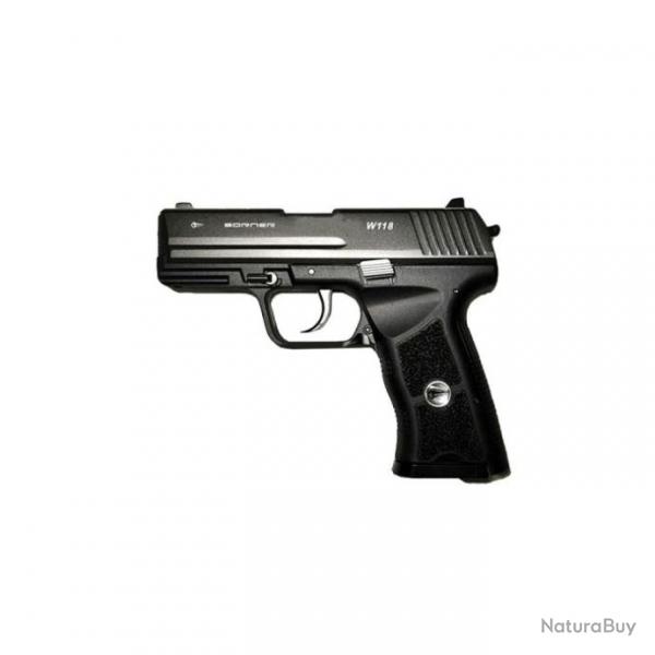 Pistolet  plomb Co2 Borner W118 - Cal. 4.5 BB's 4.5 mm / 3 Joules - 4.5 mm / 3 Joules