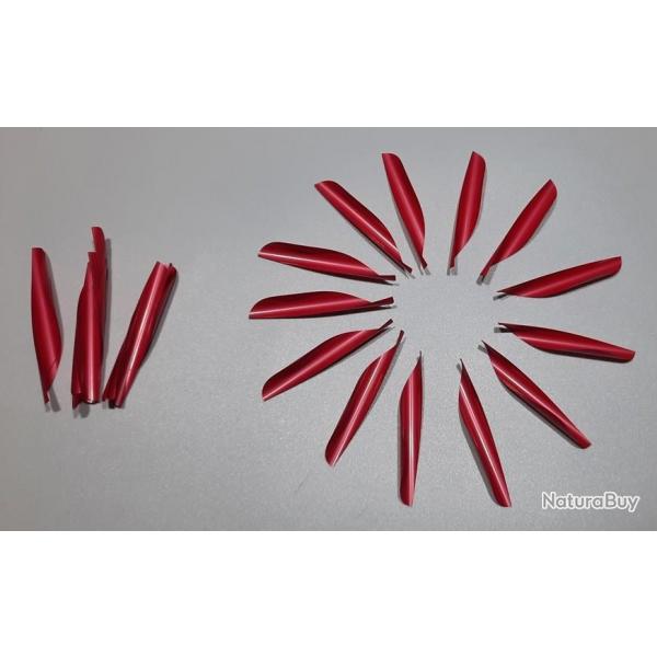 Lot de 50 plumes Spin Wing Original Vane 2.3-16'' (5.55cm) Gaucher Rouge