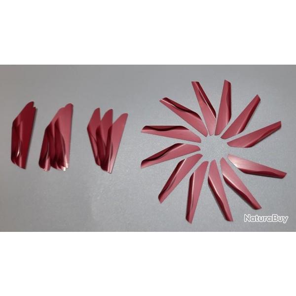 Lot de 50 plumes Spin Wing Vane Elite 1.3-4'' (4.44cm) Gaucher Rouge