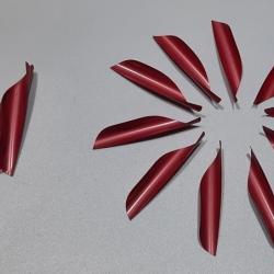 Lot de 50 plumes Spin Wing Original Vane 1.3-4'' (4.44cm) Gaucher Rouge