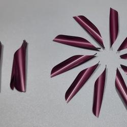 Lot de 50 plumes Spin Wing Original Vane 1.3-4'' (4.44cm) Gaucher Violet