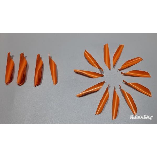 Lot de 50 plumes Spin Wing Original Vane 1.3-4'' (4.44cm) Droitier Orange