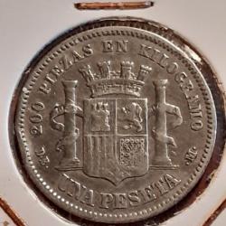 Espagne  .1 peseta argent 1870 (73)  en tb