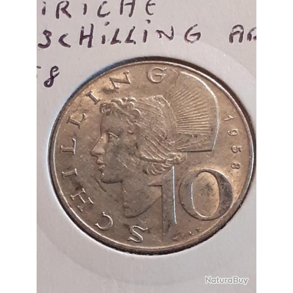 Autriche .10 schilling argent 1958 en ttb (2)