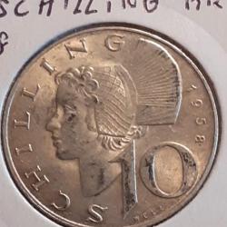 Autriche .10 schilling argent 1958 en ttb (1)