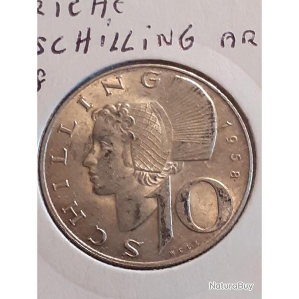 Autriche .10 schilling argent 1958 en ttb (1)