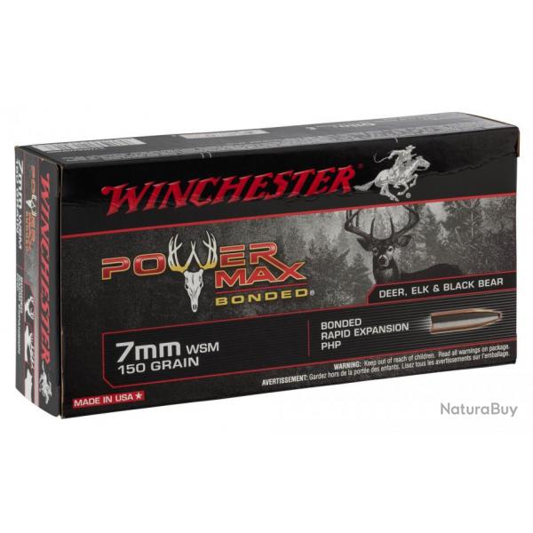 Munitions WINCHESTER 7WSM 9.72g 150GR POWER MAX BONDED
