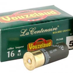 Cartouches Vouzelaud La Centenaire tube plastique Cal. 16 65