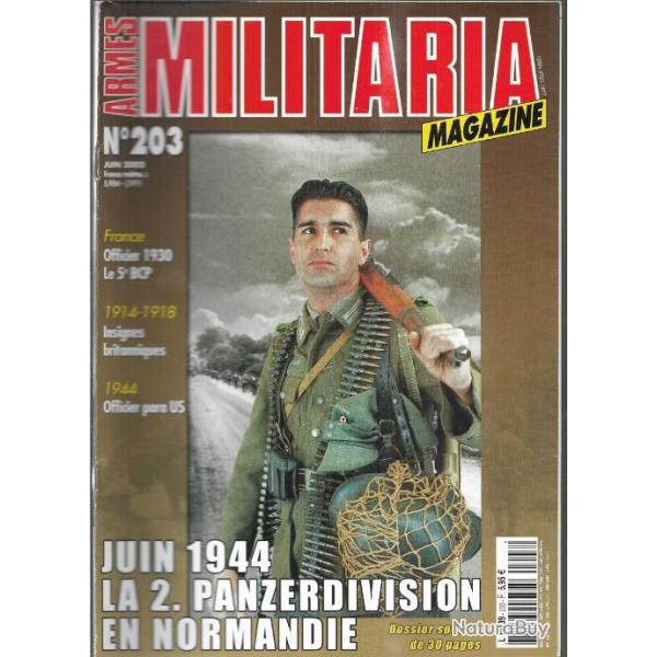 Militaria magazine 203 1944 officier para us, 2e panzerdivision en normandie 1944, 5e chasseurs,