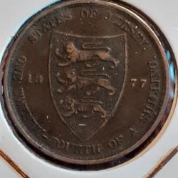 Jersey. 1/24 de shilling 1877 H en ttb