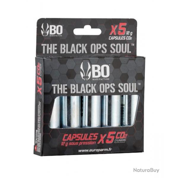 5 Cartouches SPARCLETTES 12 G DE CO2 BO The Black Ops Soul Airsoft/tir  plomb/dfense...