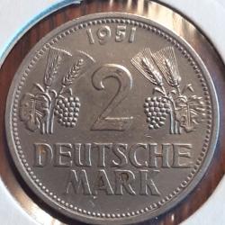 Allemagne. 2 mark 1951 G en sup