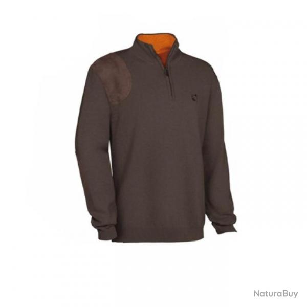 Pull de chasse Club Interchasse Wilfried sans broderie Marron