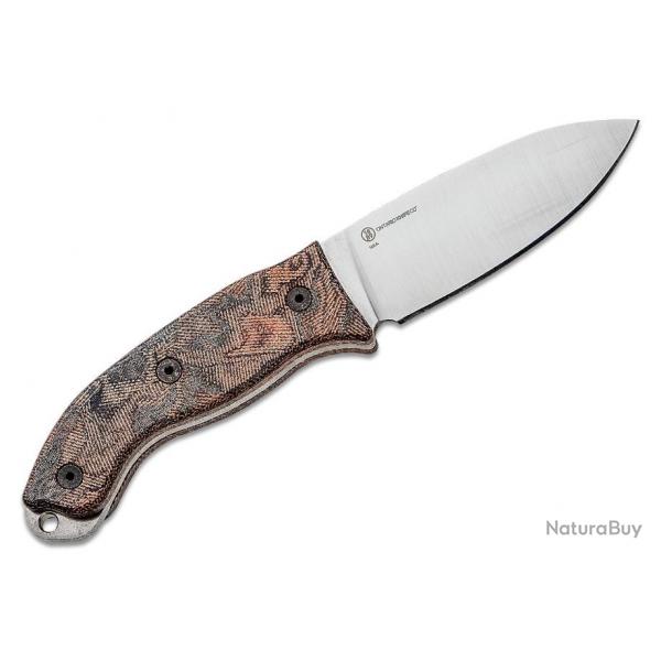 Couteau Bushcraft Ontario Hiking Lame Acier 420HC Manche Micarta Etui Cuir Made In USA ON8187