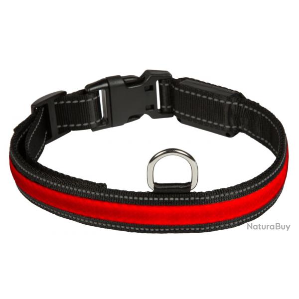 Collier lumineux USB rechargeable rouge - taille L