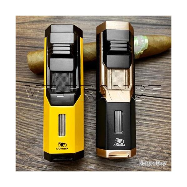 Briquet Chalumeau Cigare Cohiba 1 Torche, Couleur: Jaune