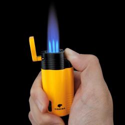 Briquet Chalumeau Cigare Cohiba 3 Torches, Couleur: Jaune