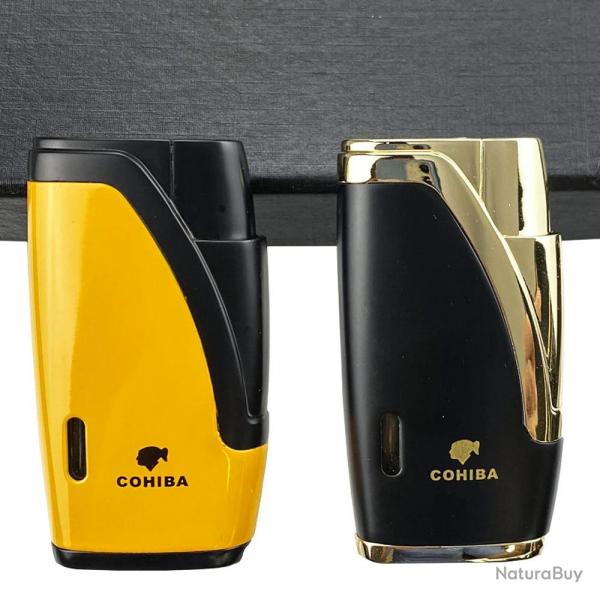 Briquet Chalumeau Cigare Cohiba 2 Torche, Couleur: Noir