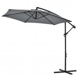 Parasol déporté hexagonal avec manivelle inclinable imperméable UV diamètre 270 cm gris 03_0005912
