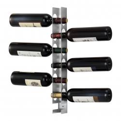 Étagère murale rangement pour 6 bouteilles de vin inox brossé 55 cm argenté 03_0005951