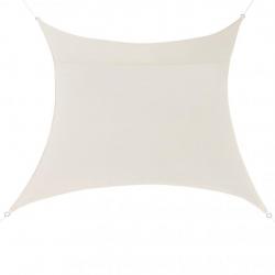 Voile toile d'ombrage de protection polyester polyuréthane carré 2x2 m beige 03_0004579