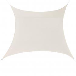Voile toile d'ombrage de protection polyester polyuréthane carré 2x2 m beige 03_0004579