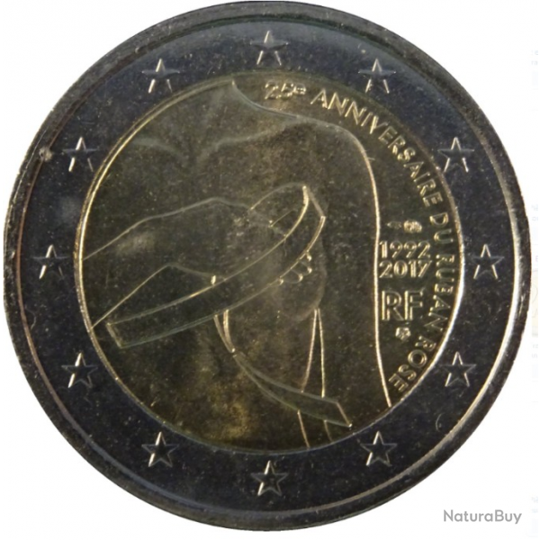 Collection monnaie 2 EUROS 2017 - 25e anniversaire de la cration du ruban rose