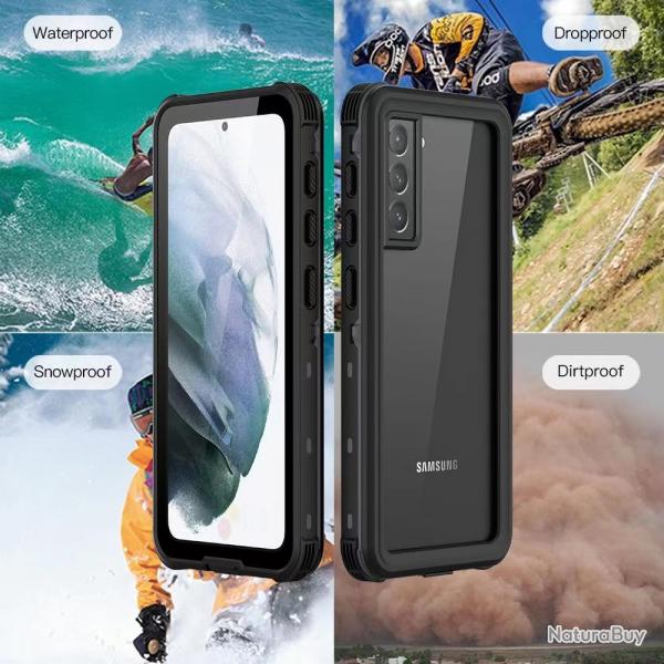 Coque Etanche Anti Choc Redpepper pour Samsung Galaxy, Couleur: Noir, Smartphone: Galaxy S21 Plus