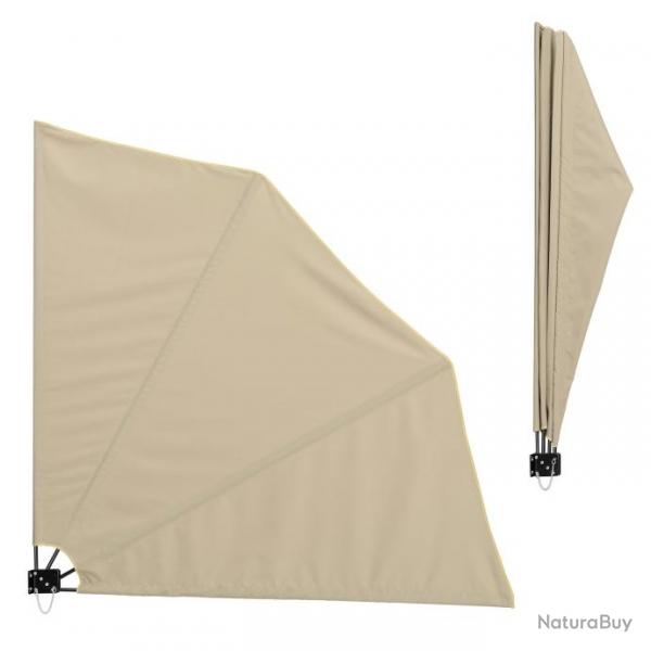 Auvent latral parasol mural protection du soleil polyester beige 160cm x 160cm 03_0003080