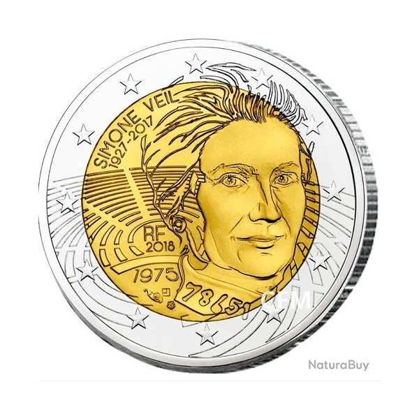 Collection monnaie 2 Euros Simone VEIL 2018 Icne de la lutte pour le droit des femmes