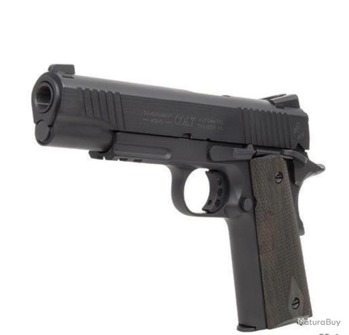 Réplique Airsoft Colt 1911 M45A1 Bicolore Rail Gun Full Metal Co2 1.1J