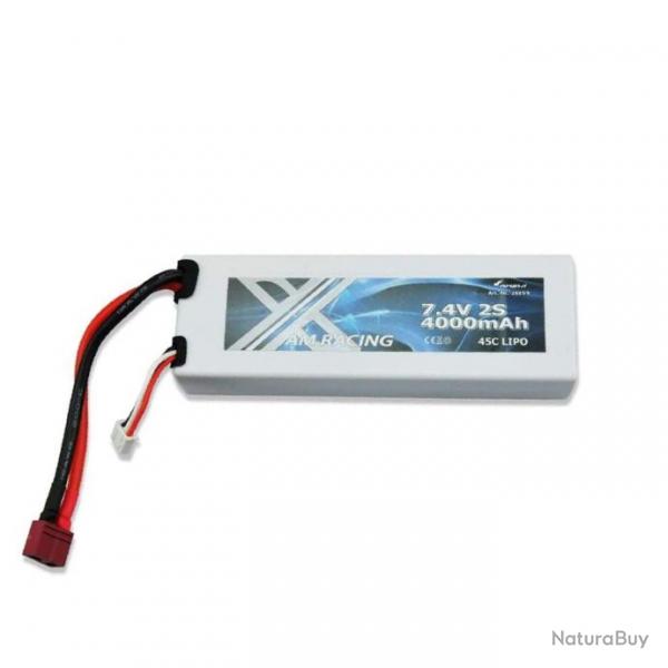 Batterie LiPo Am Racing 4000mAh 7,4V 2S 45C HardCase DEAN et JST