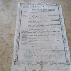 certificat bonne conduite cavalerie 1° spahis 1883 général La Tour d'Auvergne div d'Alger Média ABC