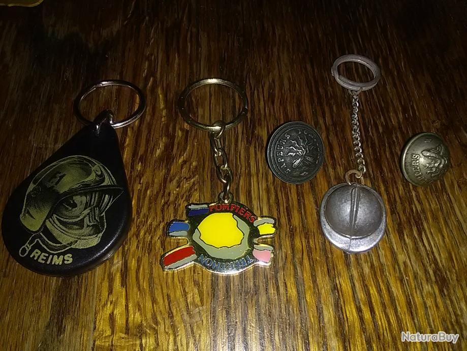 Porte clés argent sapeur pompier