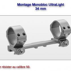 Montage Monobloc ERA-TAC UltraLight 34 mm - Inclinaison 0 ou 20 MOA