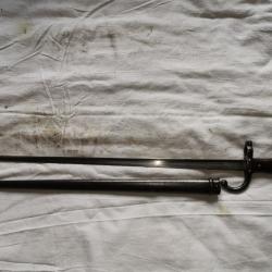 BAIONNETTE Fran&ccedil;aise Gras Mod&egrave;le 1874 - R&eacute;giment&eacute;e L. Deny. Paris 1880