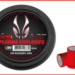 50 PLOMBS EXPLOSIF THE BLACK OPS SOUL A TETE PLATE CAL. 4,5 MM ROUGE