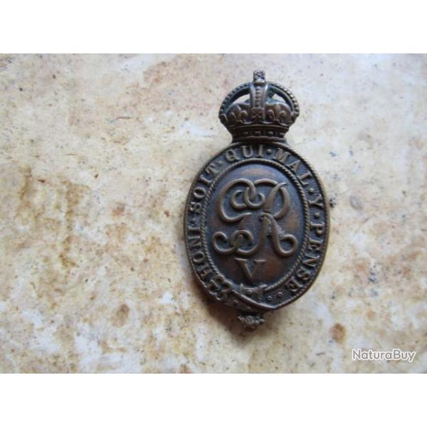 cap badge household battalion Britannique Anglais  ww1 ww2 premire seconde guerre