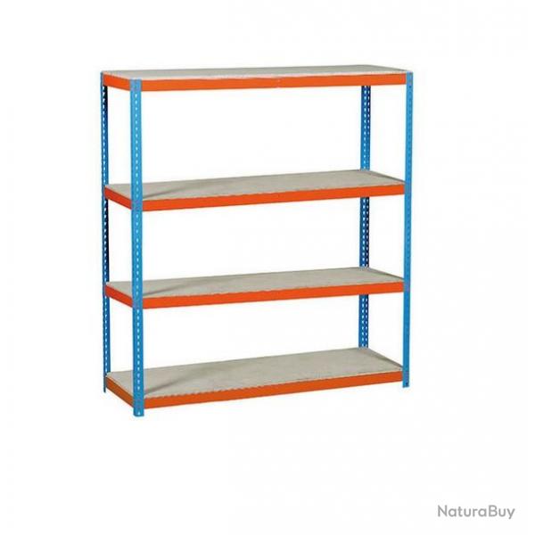 Simon Rack - Etagre de rangement 2000x1500x450mm bleu/orange/ bois charge 400 Kg - KIT ECOFORTE 150