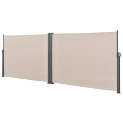 Double brise-soleil pare-soleil garde-vue métal et polyester 160 x (2 x 300) cm beige 03_0001633