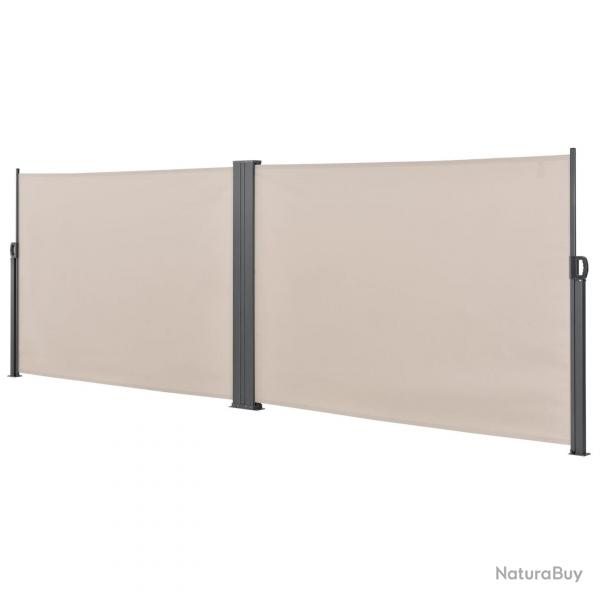 Double brise-soleil pare-soleil garde-vue mtal et polyester 160 x (2 x 300) cm beige 03_0001633