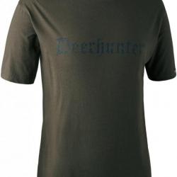T shirt logo Deerhunter à manches courtes Kaki