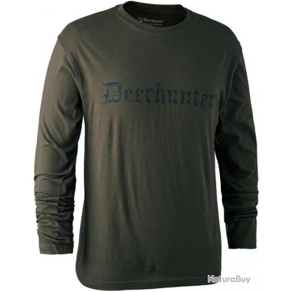T shirt logo Deerhunter  manches longues Kaki