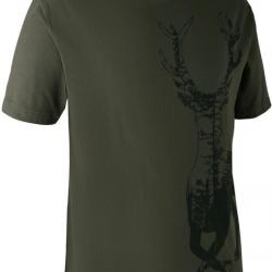 T shirt impression cerf Deerhunter Kaki